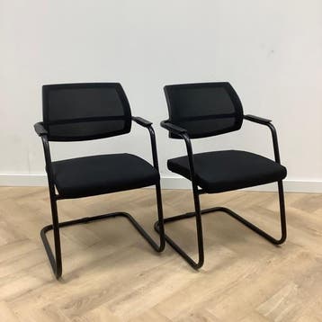 complete set van 2 stuks Sitland vergaderstoelen, zwart, Ophalen of Verzenden, Gebruikt, Stof