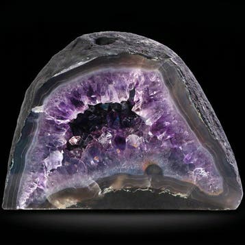 Paarse amethist - Geode - 15x21x11 cm- 4 kg, Verzamelen, Mineralen en Fossielen