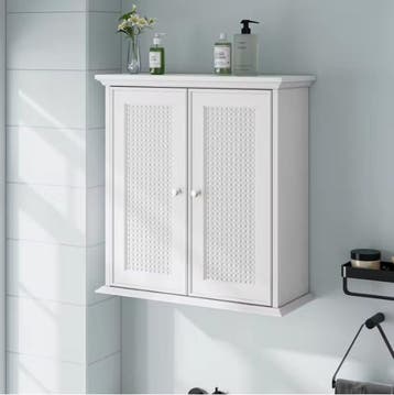 Badkamerkast met rotan deur en verstelbare planken, Verzenden, Nieuw
