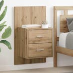 vidaXL Wandkastje 2 pcs Artisan Eiken 48,5 x 32,5 x 80 cm, Huis en Inrichting, Slaapkamer | Nachtkastjes, Minder dan 45 cm, Verzenden