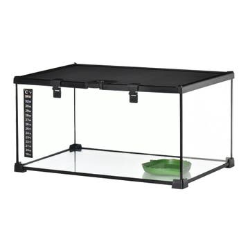 TRUUSK Terrarium voor Reptielen - Glazen Terrarium met Voede, Verzenden, Nieuw