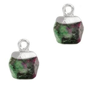 1 x Natuursteen hangers hexagon Marble green-silver Afric..., Ophalen of Verzenden, Nieuw, Bedel