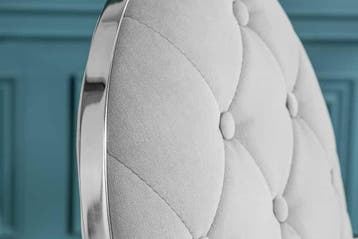 Elegante stoel MODERN BAROK edelgrijs fluweel met, Ophalen of Verzenden, Nieuw