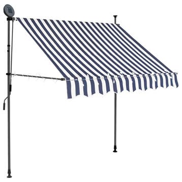 vidaXL Luifel handmatig uitschuifbaar met LED 100 cm blauw, Verzenden, Nieuw