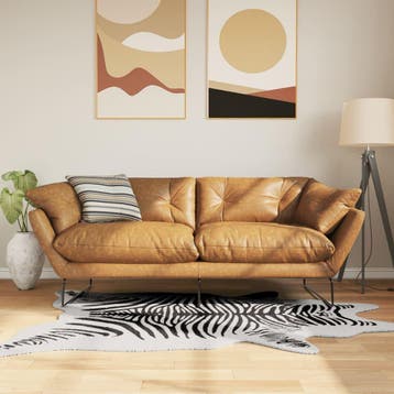 vidaXL Vloerkleed zebrapatroon wasbaar 120x170 cm zwart wit, Verzenden, Nieuw
