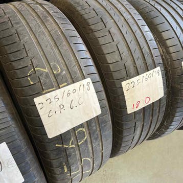 2 x Continental SportContact 6 225-60-18 Zomerbanden 4,5mm, 18 inch, Gebruikt, Ophalen of Verzenden, Band(en)
