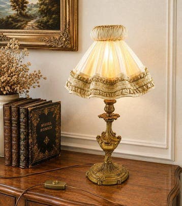 Lamp - Brons - Louis XV-stijl / rocaille, Antiek en Kunst