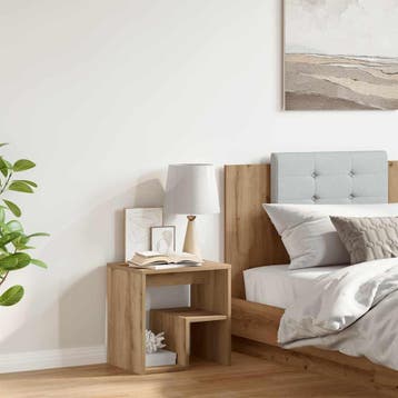 vidaXL Nachtkastje 40x30x40 cm bewerkt hout artisanaal, Minder dan 45 cm, Verzenden, Nieuw, Minder dan 55 cm