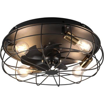 Moderne LED plafondlamp met ventilator - mat zwart, Ophalen of Verzenden, Nieuw