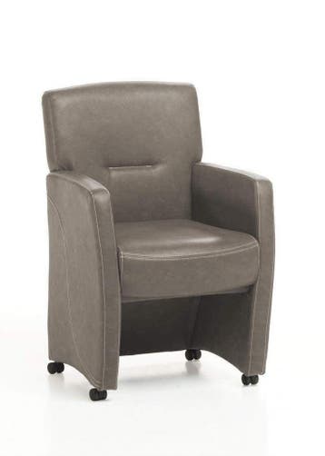 Eetkamerstoel Cindy - eetkamerstoelen - Taupe, Nieuw, Stof