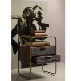 WOOOD Polite Nachtkastje - Metaal/Hout - Antique Brass, Verzenden, Nieuw