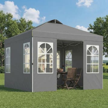 Outsunny Pop-Up Partytent 3x3m met Verstelbare Hoogte en Afn, Verzenden, Nieuw
