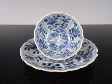 Kop en schotel - Porselein - kangxi 1662-1722