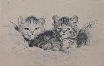 Meta Plückebaum (1876 - 1945) - Katzen, Antiek en Kunst