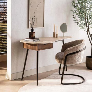 *WOONWINKEL* Kaptafel Met Travertinlook Blad, Verzenden, Nieuw