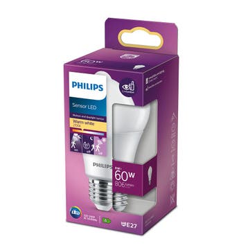 Philips LED lamp met bewegingssensor E27 8W 806lm 2700K N..., Ophalen of Verzenden, Nieuw
