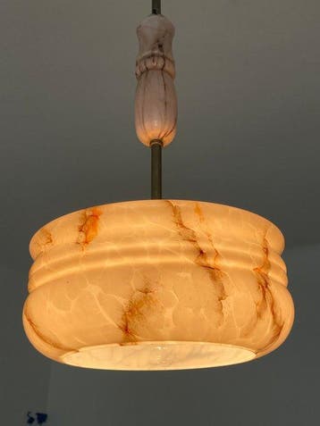 Plafondlamp - Glas - Art Deco gemarmerd