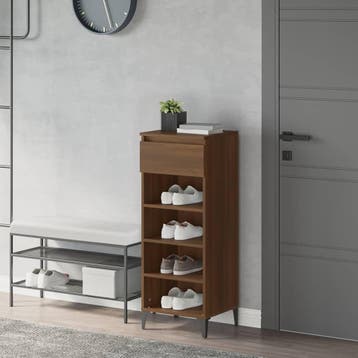 vidaXL Schoenenrek 40x36x105 cm bewerkt hout bruin, Verzenden, Nieuw