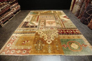 Moderne Turkse patchwork - Vloerkleed - 355 cm - 257 cm, Nieuw