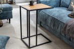 industrieele bijzettafel SLIM LINE 43cm wild eiken zwarte, Ophalen of Verzenden, Nieuw