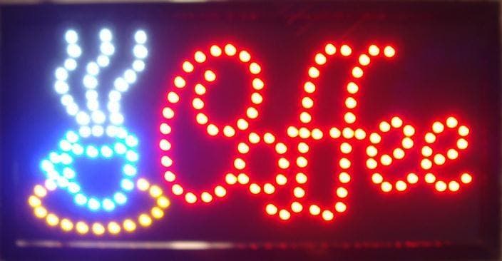 Coffee koffie lamp LED verlichting reclame bord lichtbak #K, Verzamelen, Merken en Reclamevoorwerpen, Nieuw, Verzenden