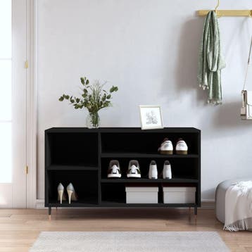 vidaXL Schoenenkast 102x36x60 cm bewerkt hout zwart, Verzenden, Nieuw