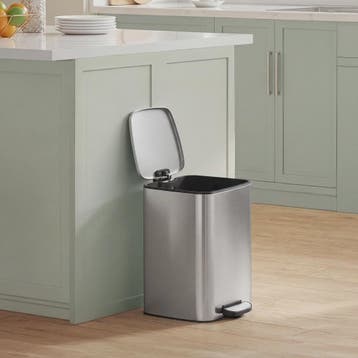 Songmics Keukenprullenbak 20L met Pedaal, RVS, Binnenemmer,, Verzenden