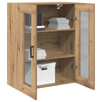 vidaXL Wandkast Artisan Eiken 69,5 x 34 x 90 cm Bewerkt hout, Minder dan 50 cm, Verzenden, Nieuw, Minder dan 100 cm