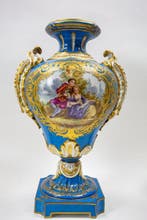 Sèvres style - Vaas - Porselein - Dubbel merk