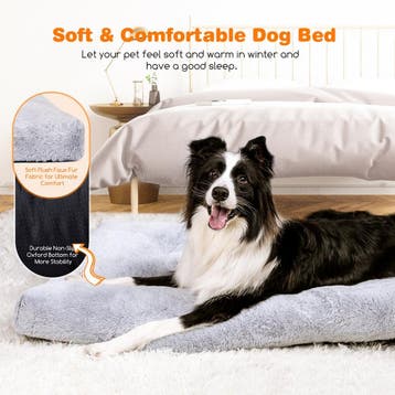 Hondenmand - Hondenkussen - Hondenbed - Grijs - 95x60 cm - N, Dieren en Toebehoren, Hondenmanden, Verzenden, Zo goed als nieuw