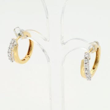 Oorbellen - 14 karaat Geel goud Diamant (Natuurlijk), Sieraden, Tassen en Uiterlijk, Nieuw