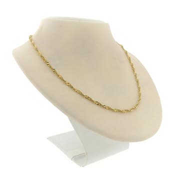 Gouden gedraaide gourmetschakel ketting, Ophalen of Verzenden, Gebruikt, Goud, Goud