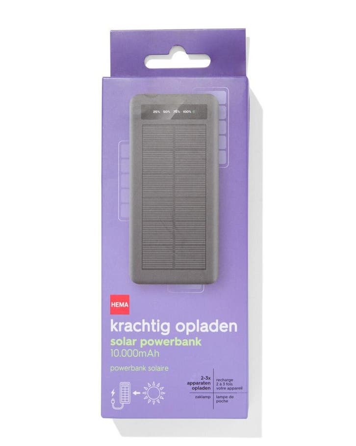 HEMA Solar powerbank 10.000mAh, Computers en Software, Overige Computers en Software, Nieuw, Verzenden