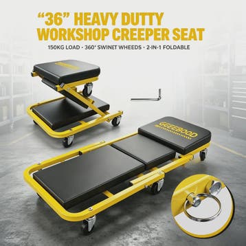 2-in-1 Werkplaatskruk & Monitortafel: Opvouwbare Autoreparat