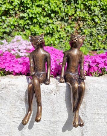 Beeldje - Dreaming cats - Brons