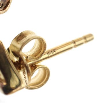 Gouden oorstekers met zirconia (Oorbellen), Gebruikt, Ophalen of Verzenden, Met edelsteen, Goud