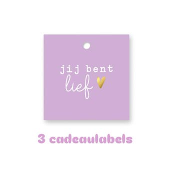 3x Cadeaulabel paars jij bent lief (Per 3 stuks), Ophalen of Verzenden, Nieuw
