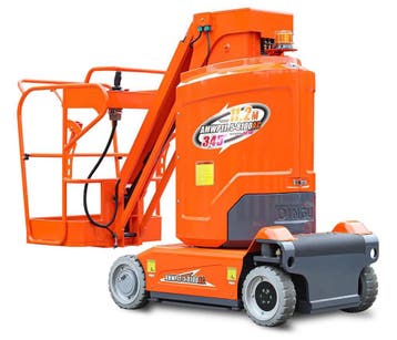 Verticale masthoogwerker, 11.2M werkhoogte, 345° rotatie bak, Zakelijke goederen, Machines en Bouw | Liften, Steigers en Ladders