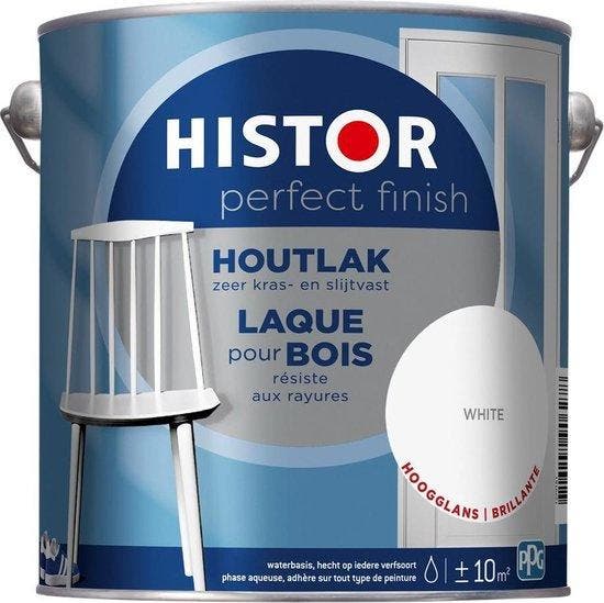 Histor Perfect Finish Houtlak Hoogglans RAL 9016 |, Doe-het-zelf en Verbouw, Verf, Beits en Lak, Lak, Wit, Nieuw, Minder dan 5 liter