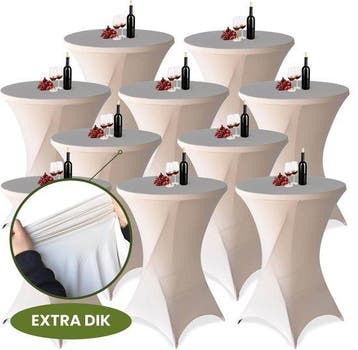 Statafelrok Champagne / Beige x 10 – 80-85 x 110 cm met Opb, Verzenden, Nieuw
