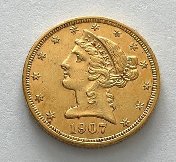 Verenigde Staten. 5 Dollars 1907 D - Liberty Head