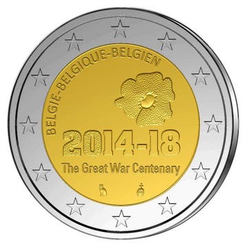 België 2 Euro WW I 2014 UNC, Postzegels en Munten, Munten | Europa | Euromunten, Verzenden
