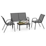 LIVSK Outdoor Loungeset - 2 Stoelen en Loveseat - Metalen Fr, Verzenden, Nieuw