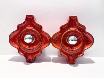 Hustadt Leuchten - Wandlamp (2) - Aluminium, Keramiek