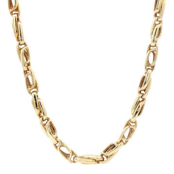 Gouden fantasie choker 42.5 cm 14 karaat, Verzenden, Zo goed als nieuw, Goud