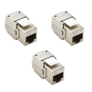 Keystone RJ45 | Cat7 S/FTP | 3 stuks (Metaal, Verguld), Computers en Software, Pc- en Netwerkkabels, Nieuw, Verzenden