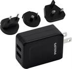 2dekans | Philips Reisoplader - DLP2610T/00 - 2x USB - 3, Ophalen of Verzenden, Zo goed als nieuw
