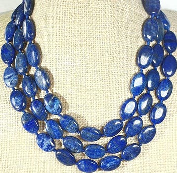 Lapis lazuli NATUURLIJK Afghanistan - Sluiting Zilver 925 -