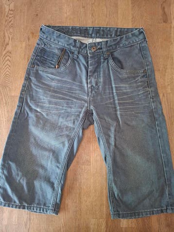 CoolCat jeans short grijs-blauw tapered fit maat W28, Gedragen, Maat 46 (S) of kleiner, Blauw, CoolCat