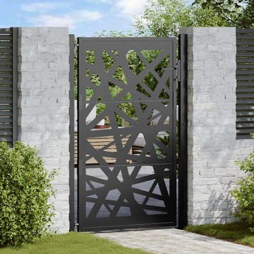 vidaXL Poort met lichtontwerp 100x150 cm staal zwart, Verzenden, Nieuw